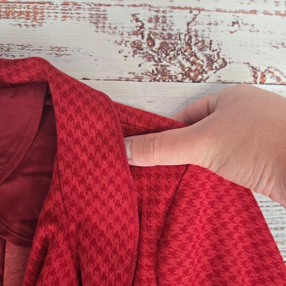 Cabi Celebration Red Houndstooth Jacket XS Casual Dressy Chic Vamp Classic Coat - Picture 2 of 16